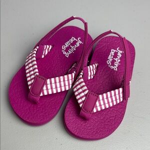 NEW Jumping Beans Kids Magenta Flip Flops Thong Style with Elastic Trap